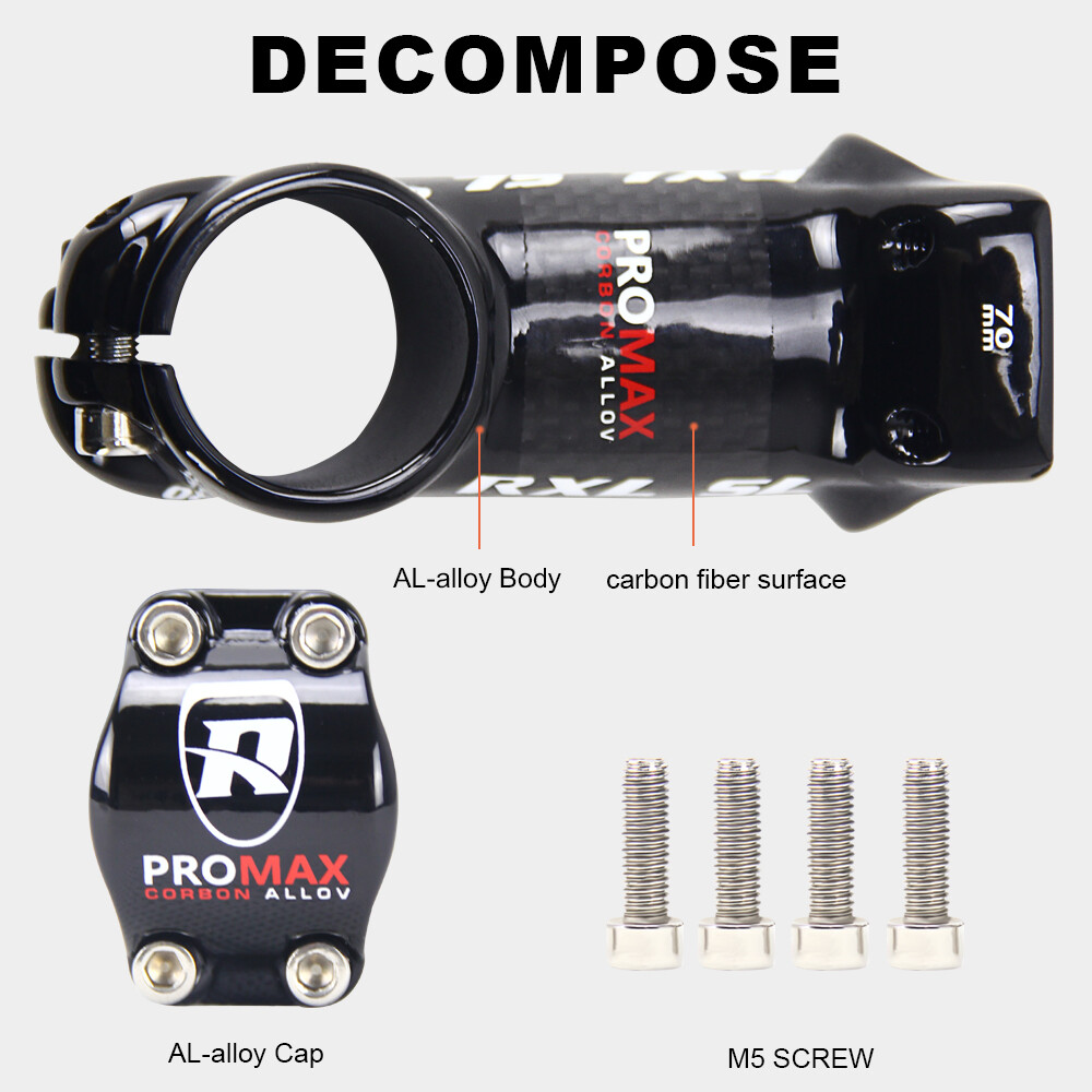 Carbon Fiber+Aluminum Alloy1-1/8″Road Bicycle Stem 6 Degree Mountain Bike Stems