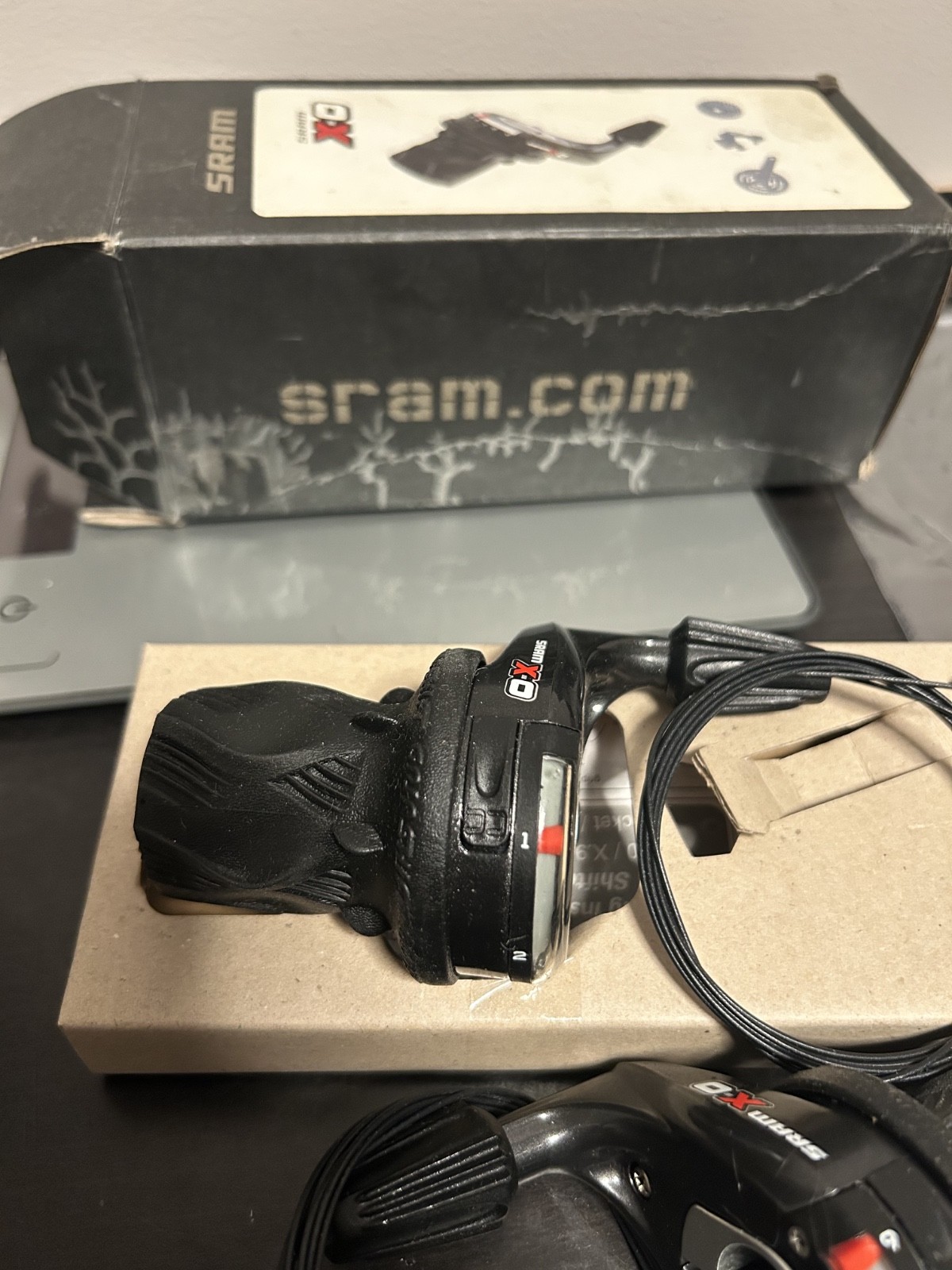 NEW SRAM X-0 3x9s Black Mountain Bike Gripshift Shifters Set NOS
