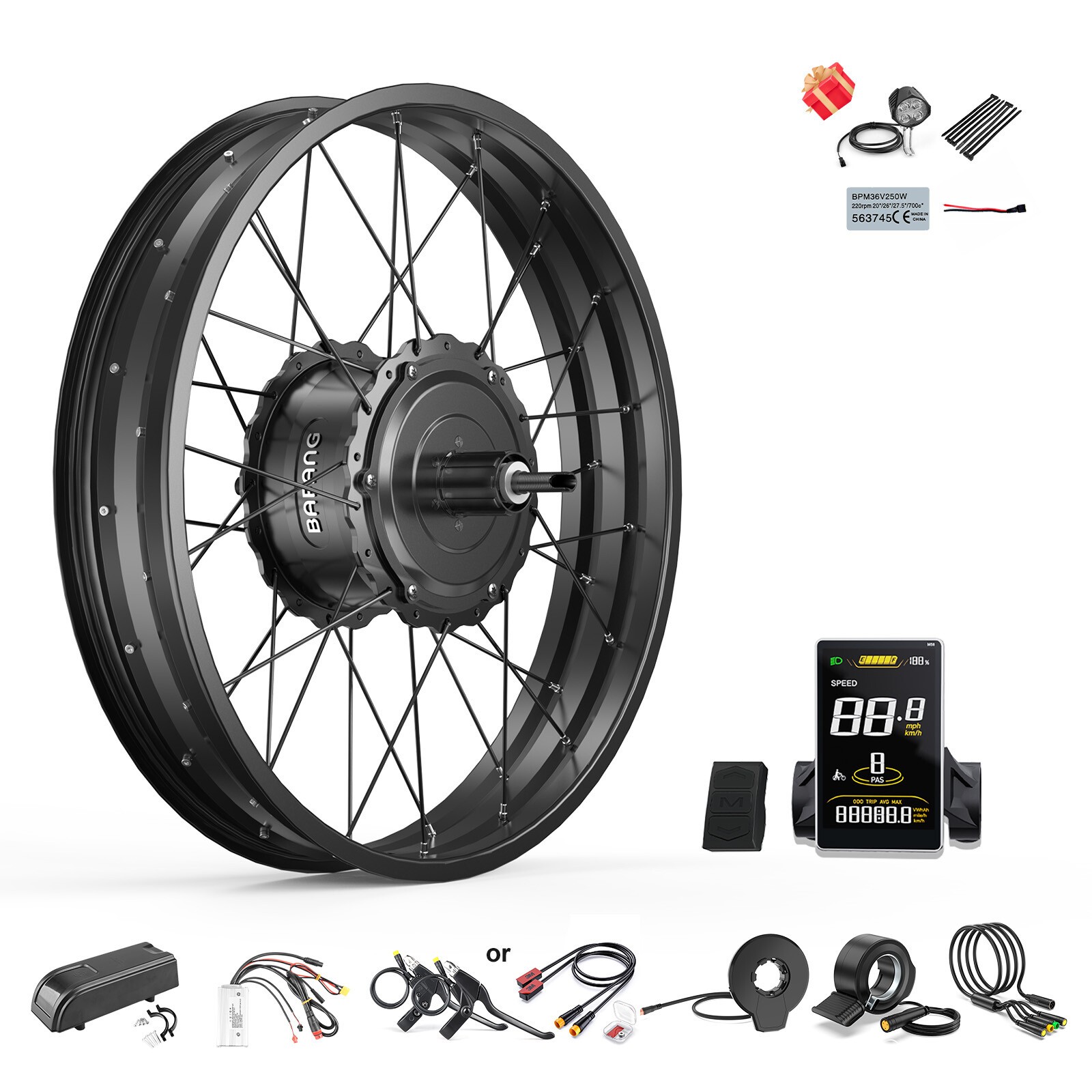 48V1000W Bafang Rear 26″ 20” Fat Wheel Hub Motor Bicycle Conversion Kit USA