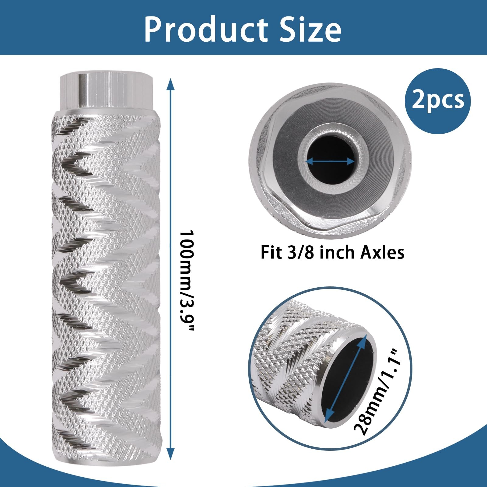 1 Pair Bike Pegs Aluminum Alloy Cylinder Foot Stunt Peg For Bicycle Axle