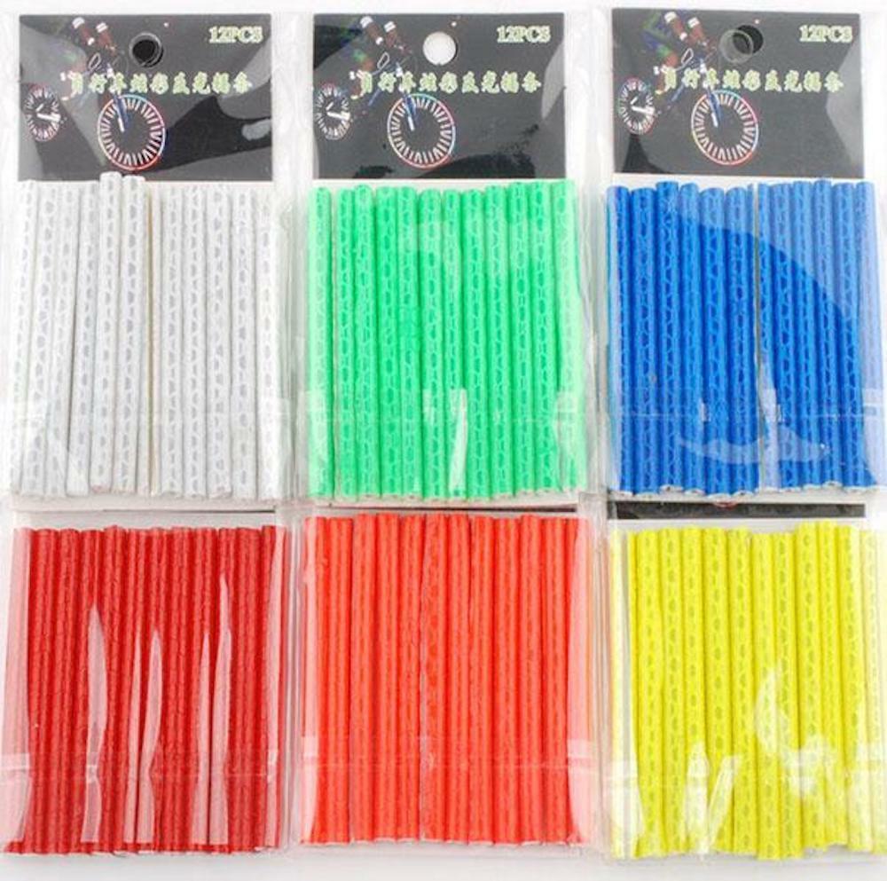 12 PACK OF SPOKE REFLECTORS 2.75″ LONG SAFETY STRIPS FOR Cycling Bikes Bicycles