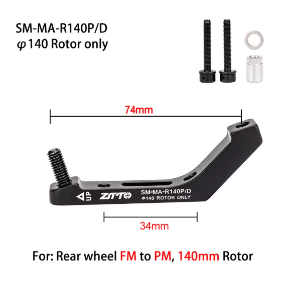 Gravel Road Bike Brake Adapter Flat Mount 34Mm 71Mm to Post Mount 74Mm 140Mm 160