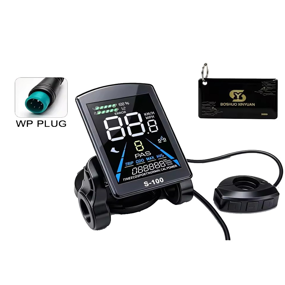 E-Bike 24V-72V LCD S-100 Display Power Speed Meter Control Panel w/NFC Function