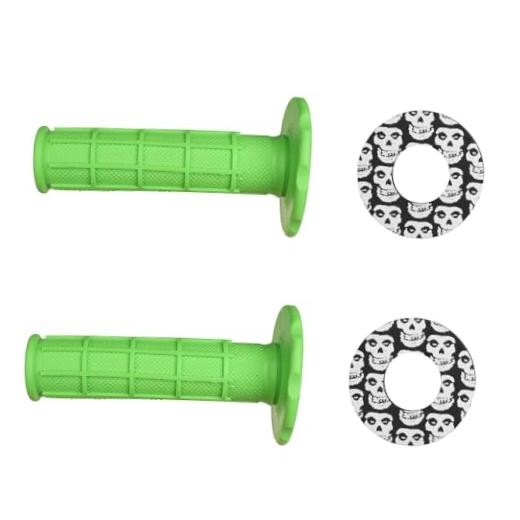 22mm 24mm 7/8″ Universal Motorcycle Soft Rubber Handlebar Grips with green