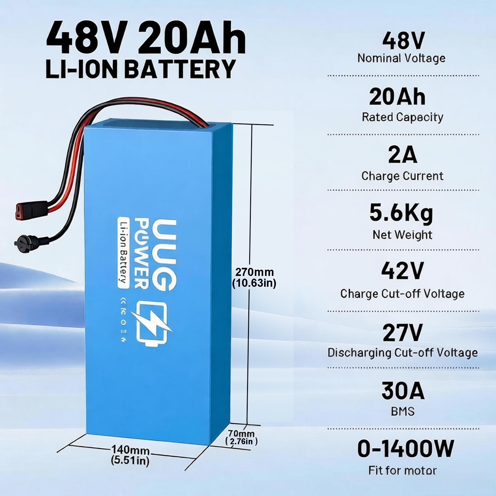 48V 10Ah/14Ah/20Ah Ebike Battery Li-ion For 200W-1638W Motor Electric bicycle