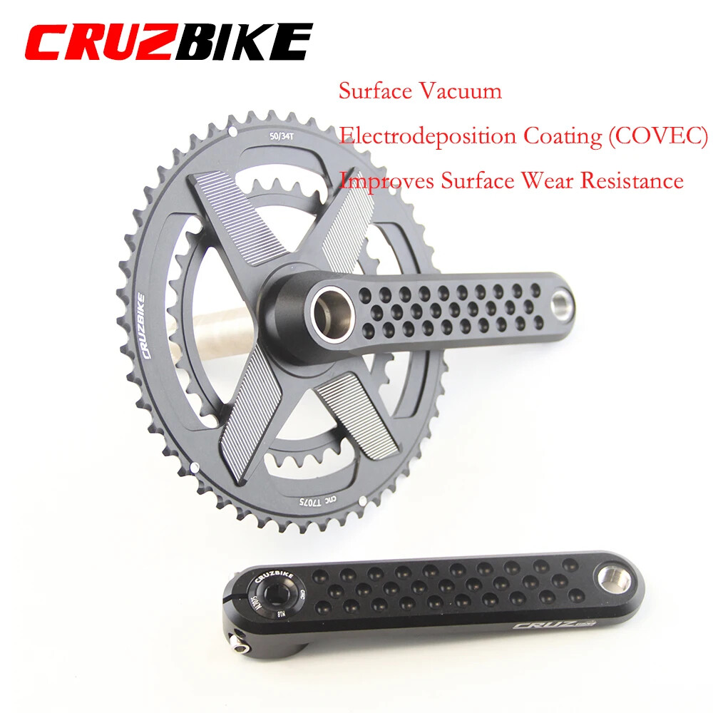 Road Bike Crankset 155/160/165/170mm Cranks with Double Chainring 46-30/48-32T