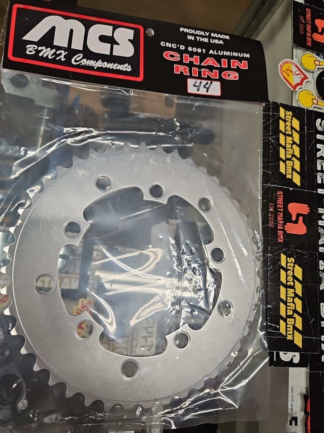 MCS CHAINRING BMX BIKE SPROCKET 44t Silver USA MADE! GT Haro Racing Redline new