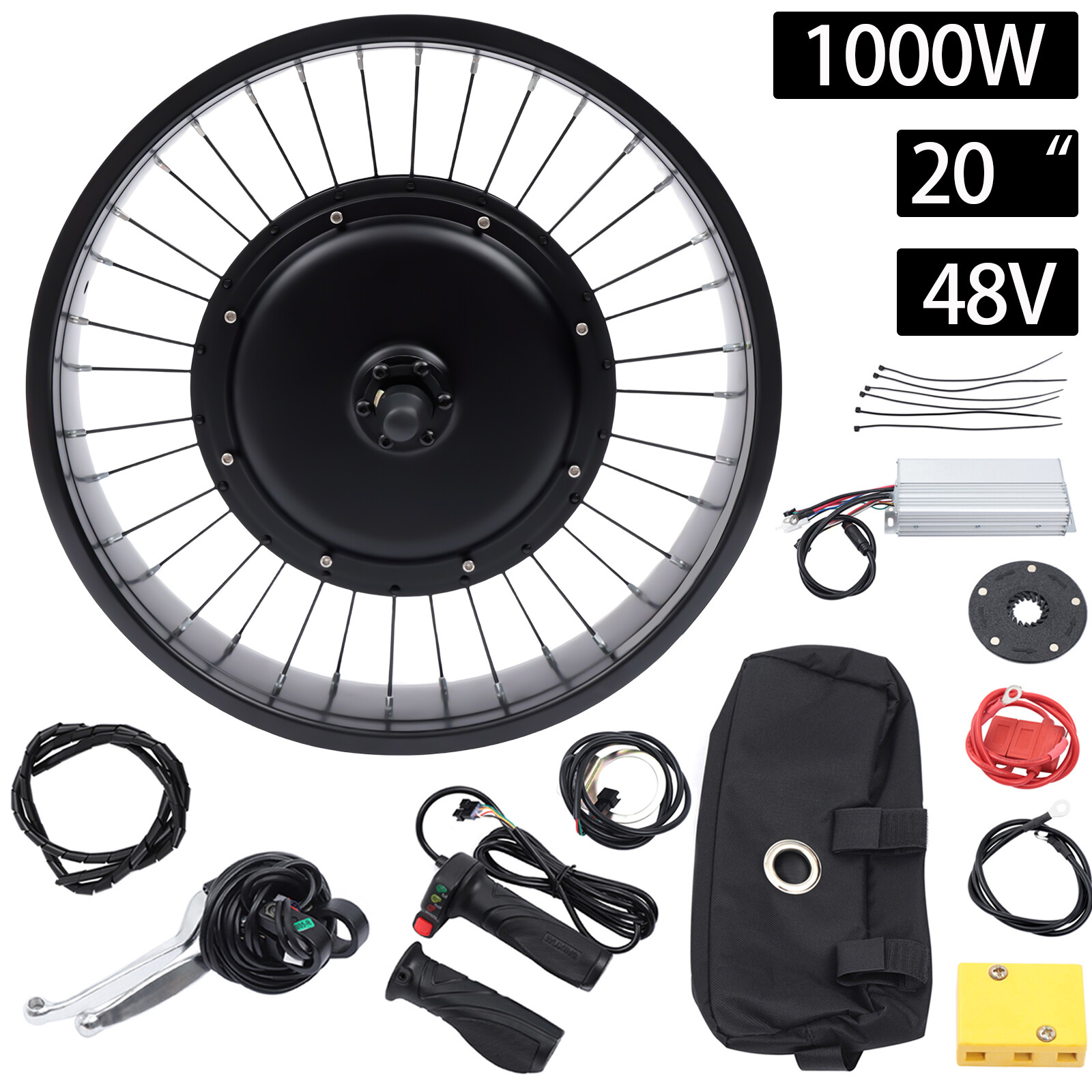 20in 48V 1000W E-Bike Electric Bicycle Motor Conversion Kit Fat Tire Front Wheel