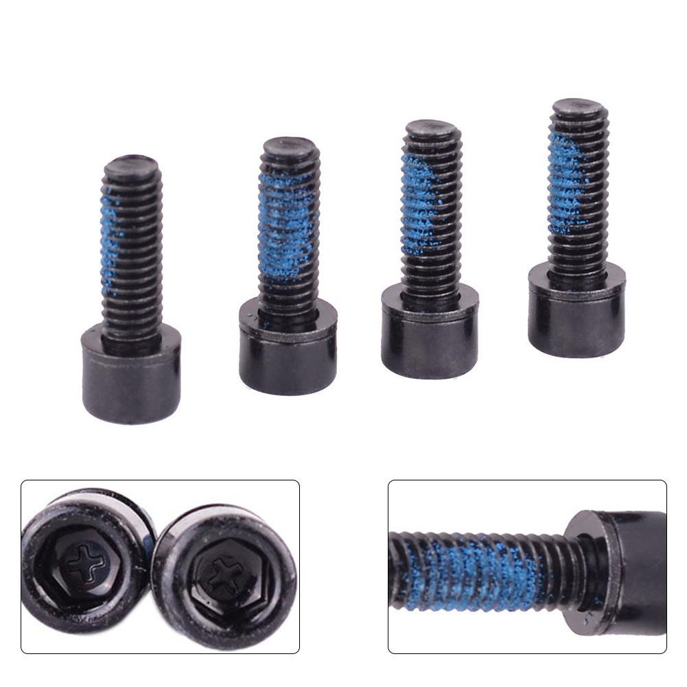 High Carbon Steel Brake Caliper Fix Screws Set of 4 M6*18mm Black Long lasting