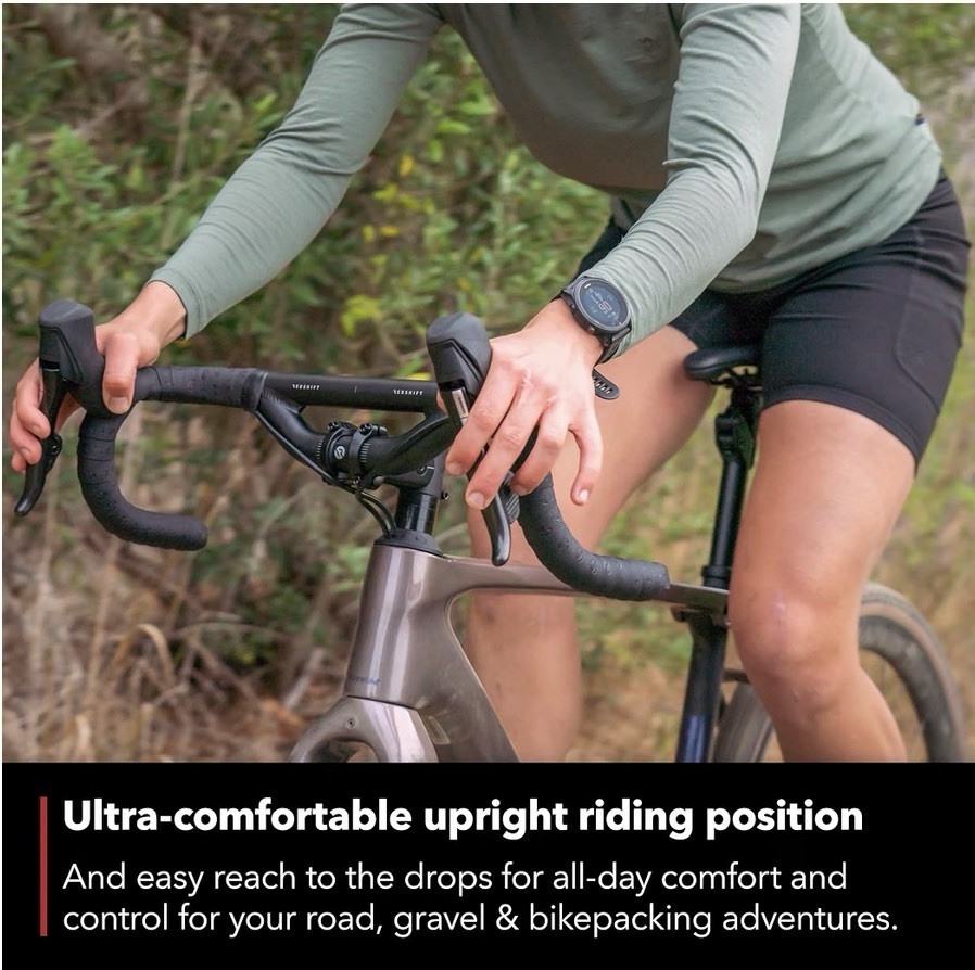 REDSHIFT Top Shelf Low Flare Handlebar Aluminum Drop 50mm of Rise, 44cm Width