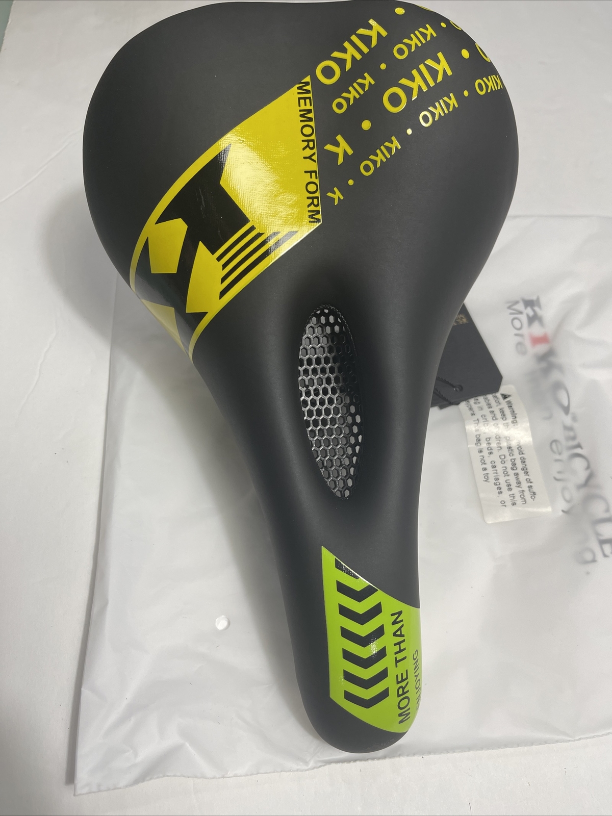 KIKO KS 004 Bike Seat Cushion Soft Padded with Dual Shock Saddle, Black/Green