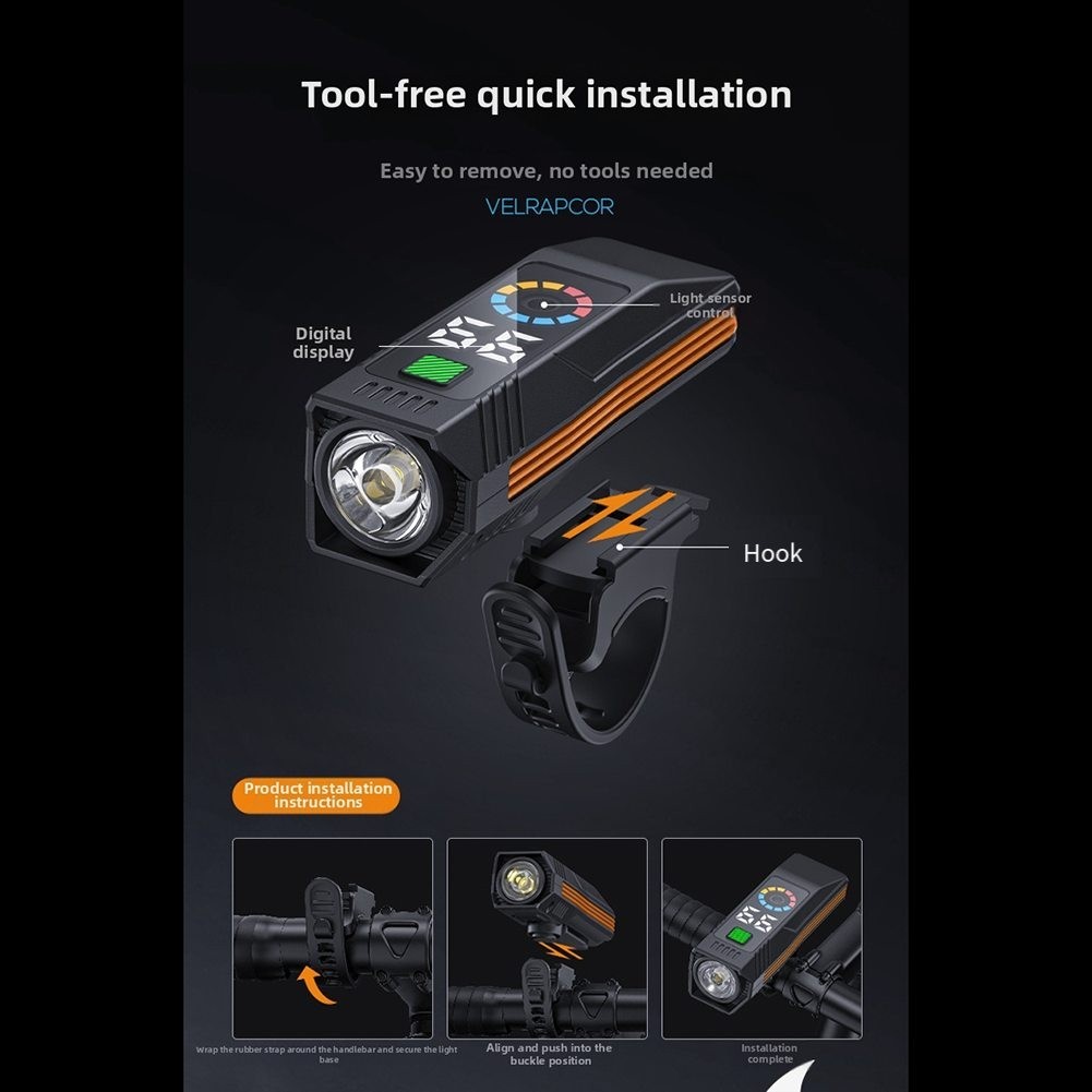 Front Light for Bike with Digital Readout and Integrated System