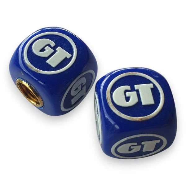 GT BMX – One color Dice Tire Valve Caps (Pair) – Blue