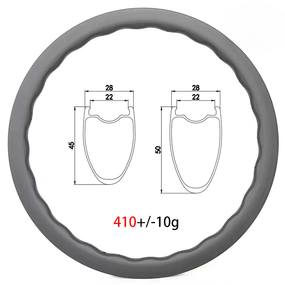 700C Carbon Road Bicycle Rim Disc / V-brake 22mm Inner Width 24Holes UD Marble