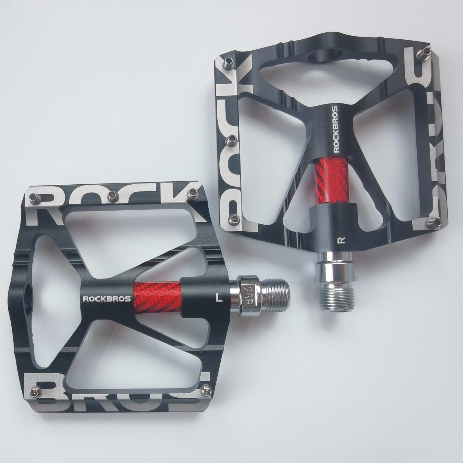 ROCKBROS Bike Pedals 9/16” Aluminum Alloy Bearing Non Slip Pedals Road Mountain