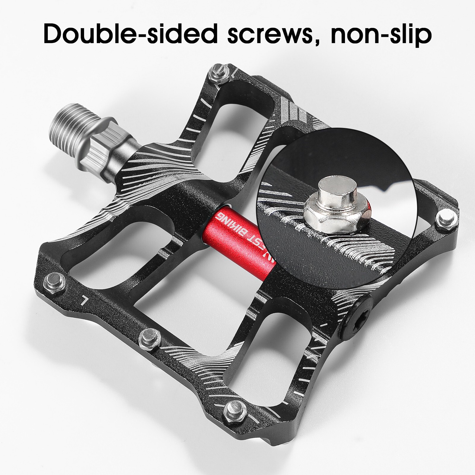 WEST BIKING DU 2 Sealed Bearings Bike Bicycle Flat Platform Pedals 9/16″ Black
