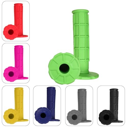 22mm 24mm 7/8″ Universal Motorcycle Soft Rubber Handlebar Grips with green