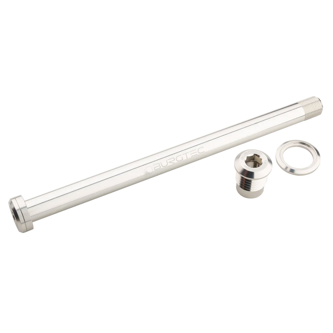 Burgtec 180mm x 12mm 1.00mm Pitch Rear Axle – Rhodium Silver
