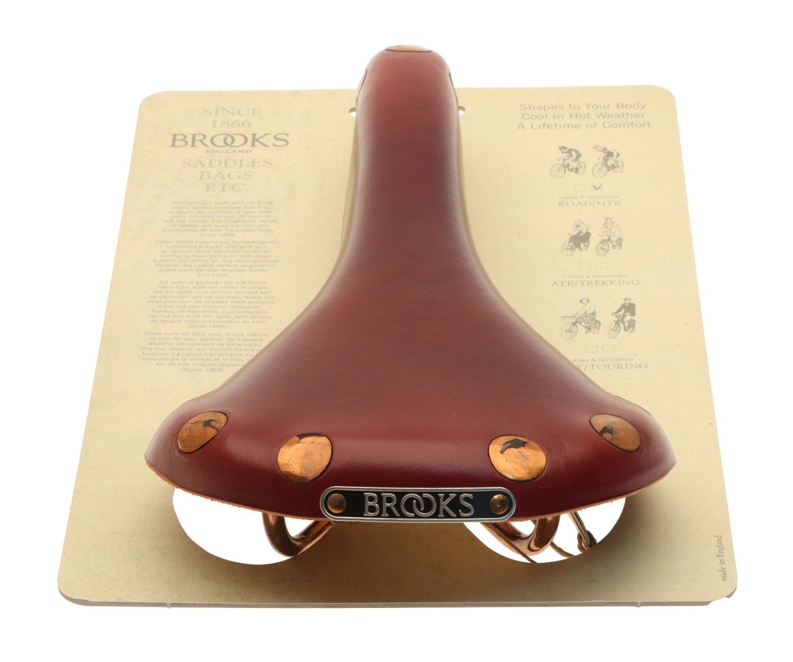 Brooks Team Pro Special Saddle Copper Steel Rails Leather Cover Maroon NOS Rare