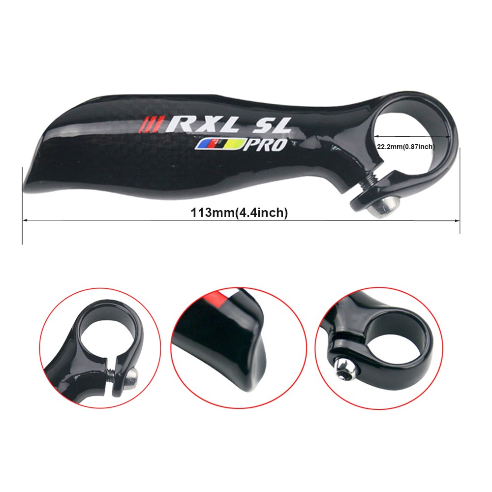 Mtb Carbon Bike Bar Ends 22.2mm Ultralight Glossy Small Auxiliary Handlebar Horn