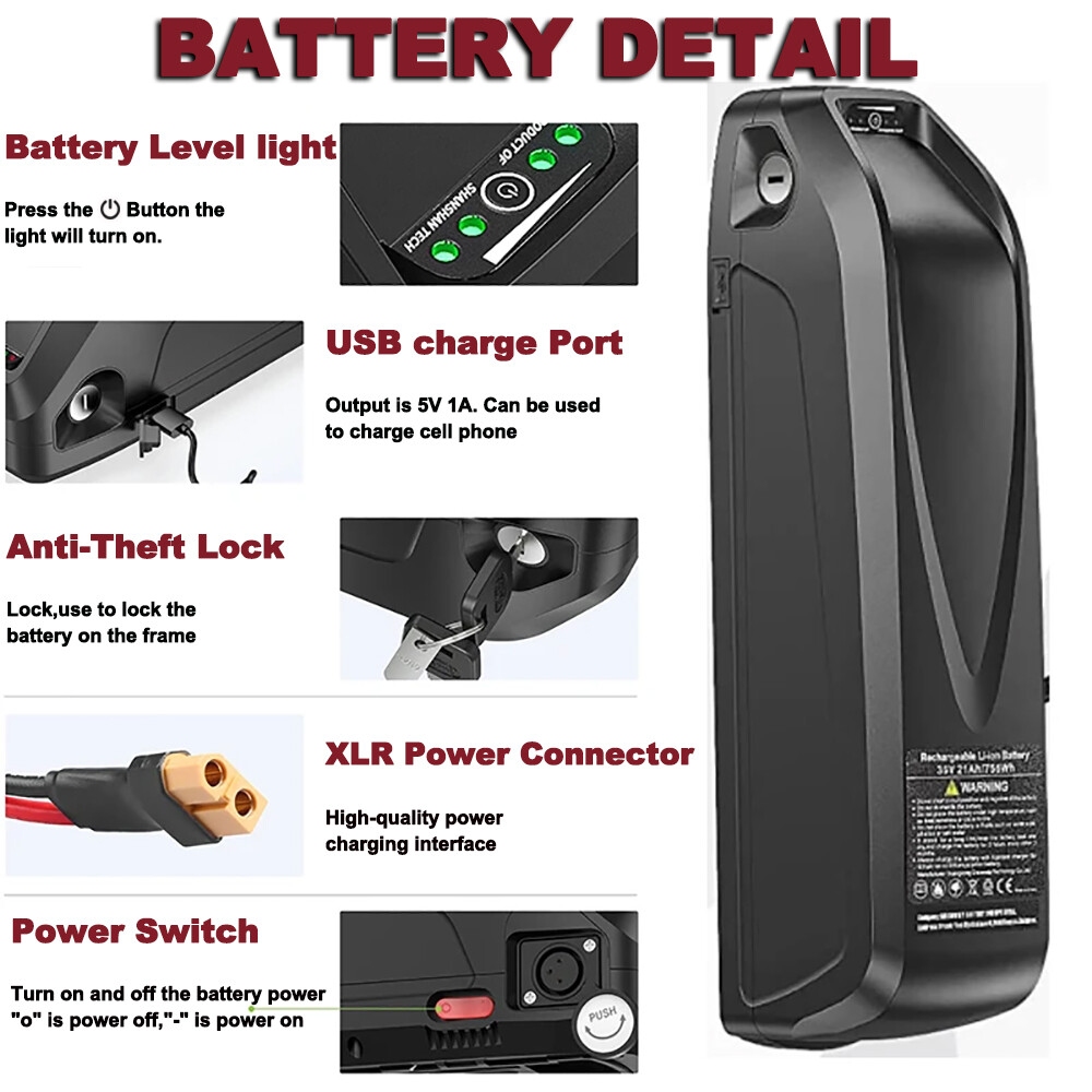 48V 30Ah Hailong E-bike Battery 200W-1500W Electric Bike Motor Lithium Batterys