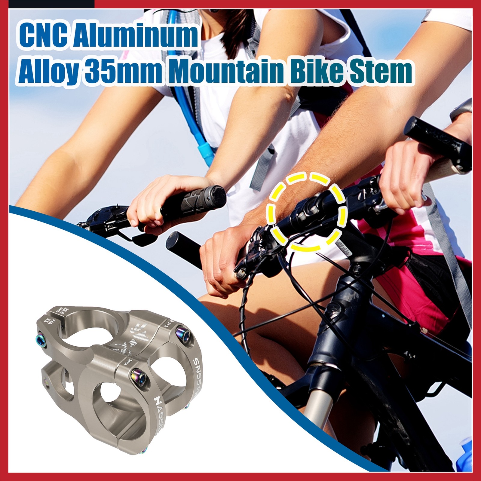 Aluminum Alloy 35mm Mountain Bike Stem Cycling Handlebar Stem Titanium Tone New