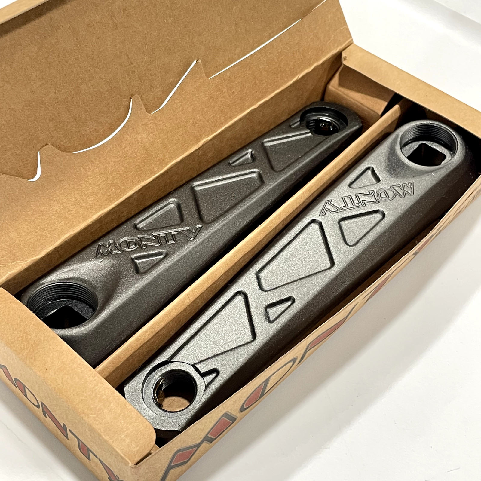 NOS Monty Trial Bike Crank Set Arms Black New BMX 140mm