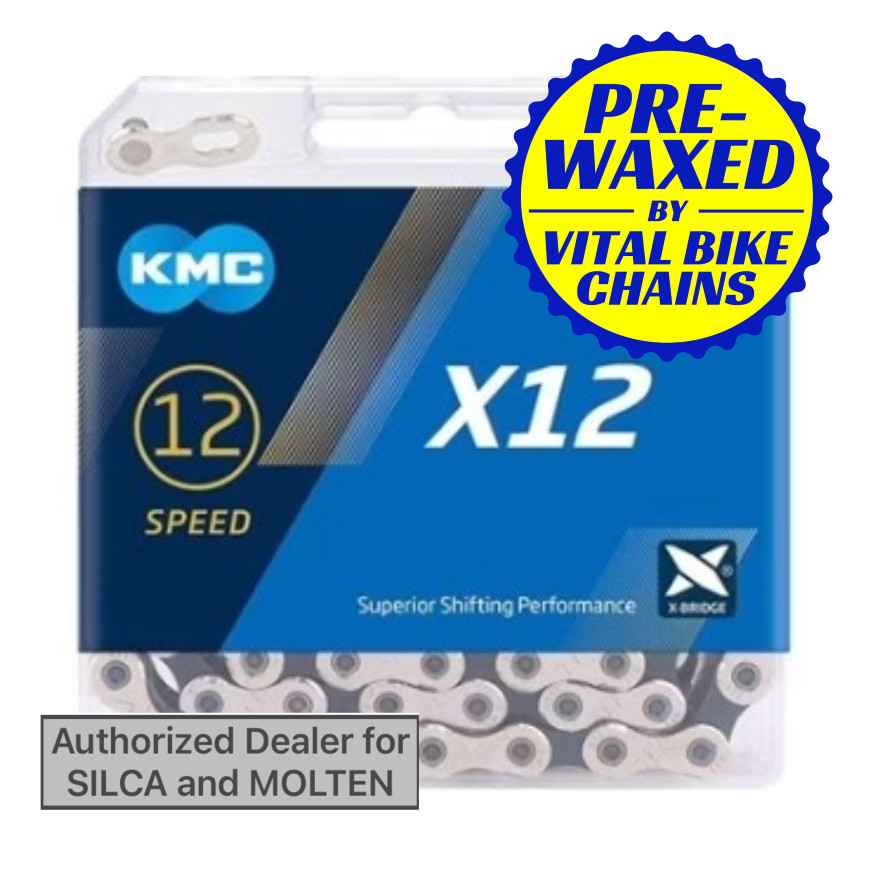 KMC X12 Black/Silver Chain 12 speed – SILCA/MOLTEN/CERAMIC SPEED wax