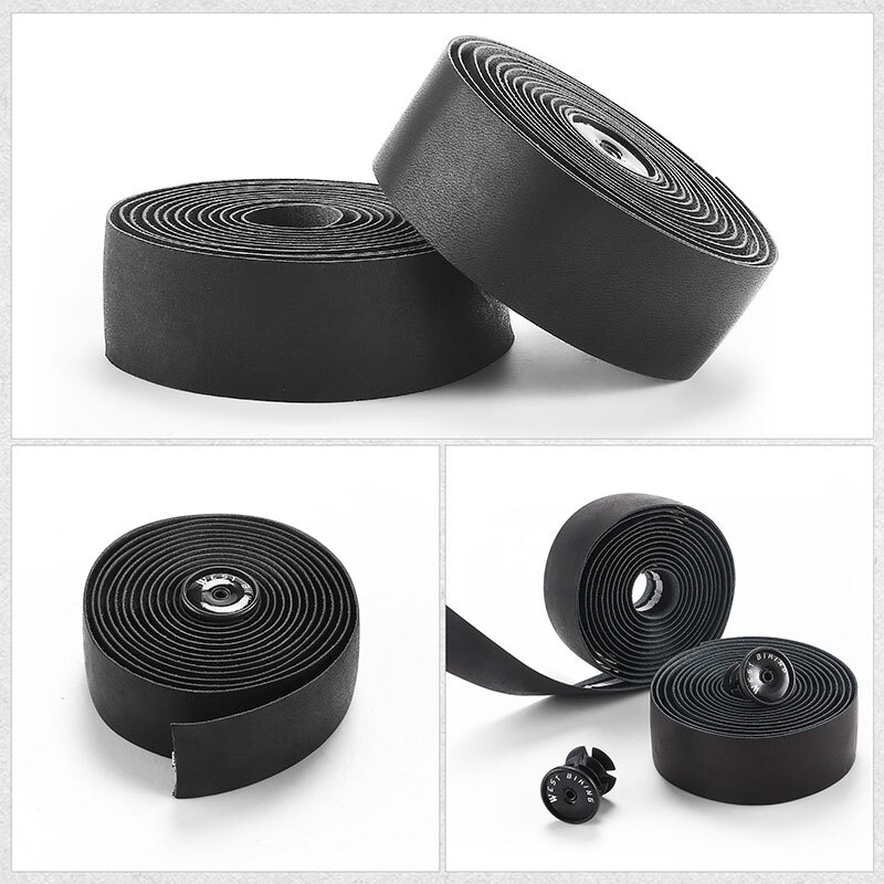 West Biking Road Bike Bicycle Handlebar Tapes Cowhide Leather Cycling Handlebar Tape
