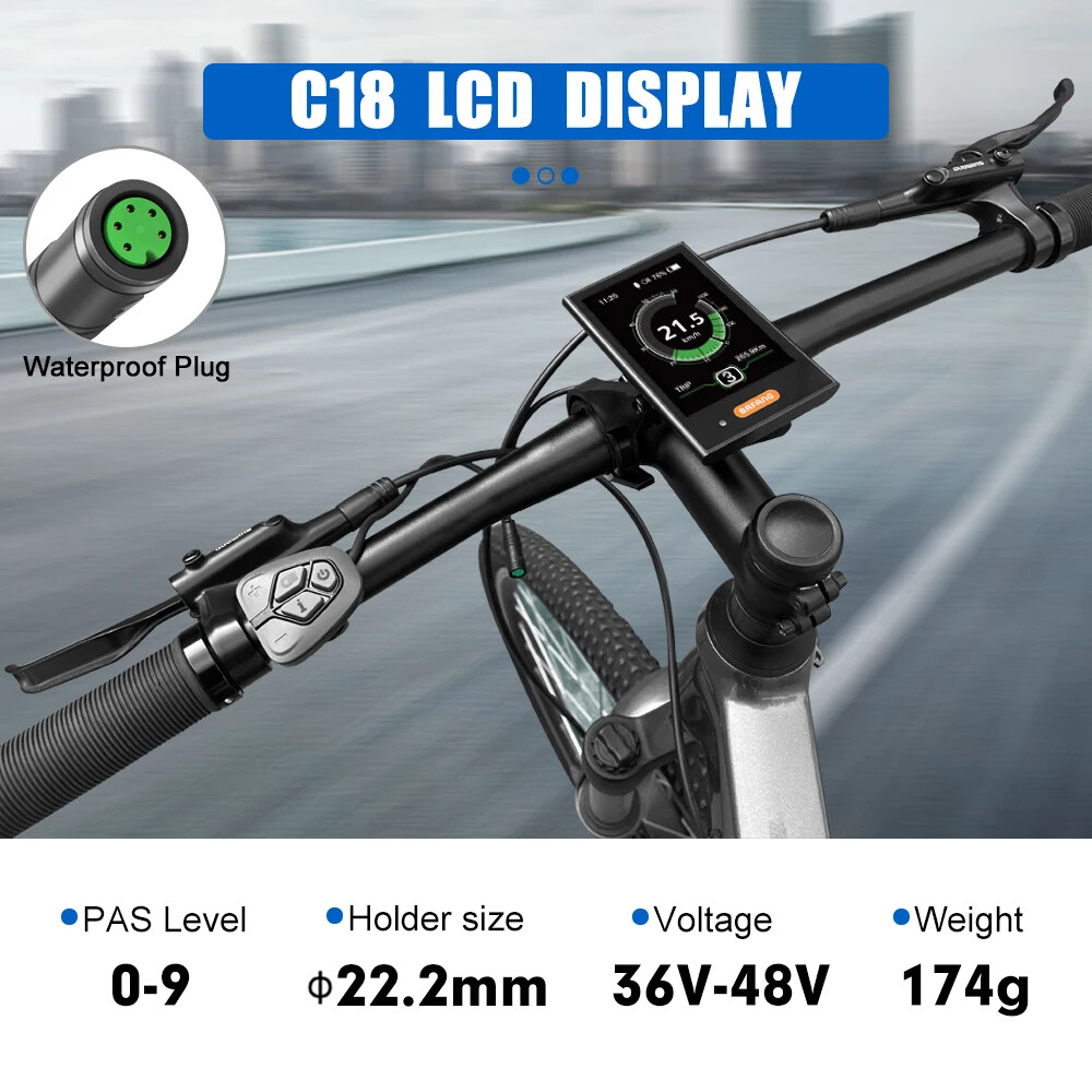 Ebike Intelligent LCD Screen Waterproof 5 Pin Colour LED Display for Mid Motor