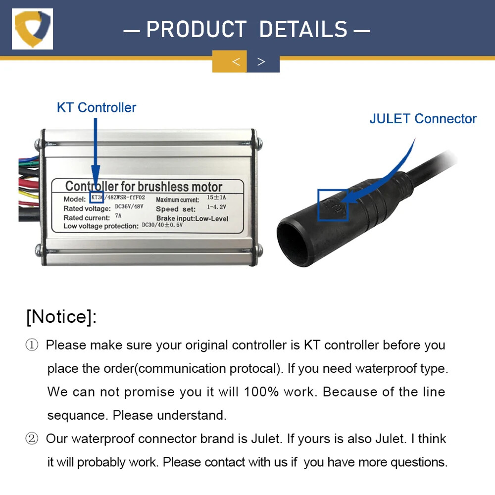 E-bike Controller 36V/48V 15A/17A/22A/25A/30A/50A Squarewave/Sinewave Controller
