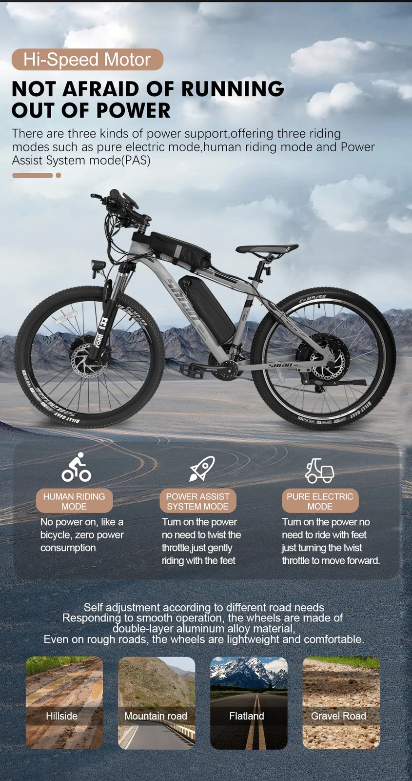 20-29 Inch 700C Electric Bike 36/48V 500W Brushless Front Rear Wheel Hub Motor