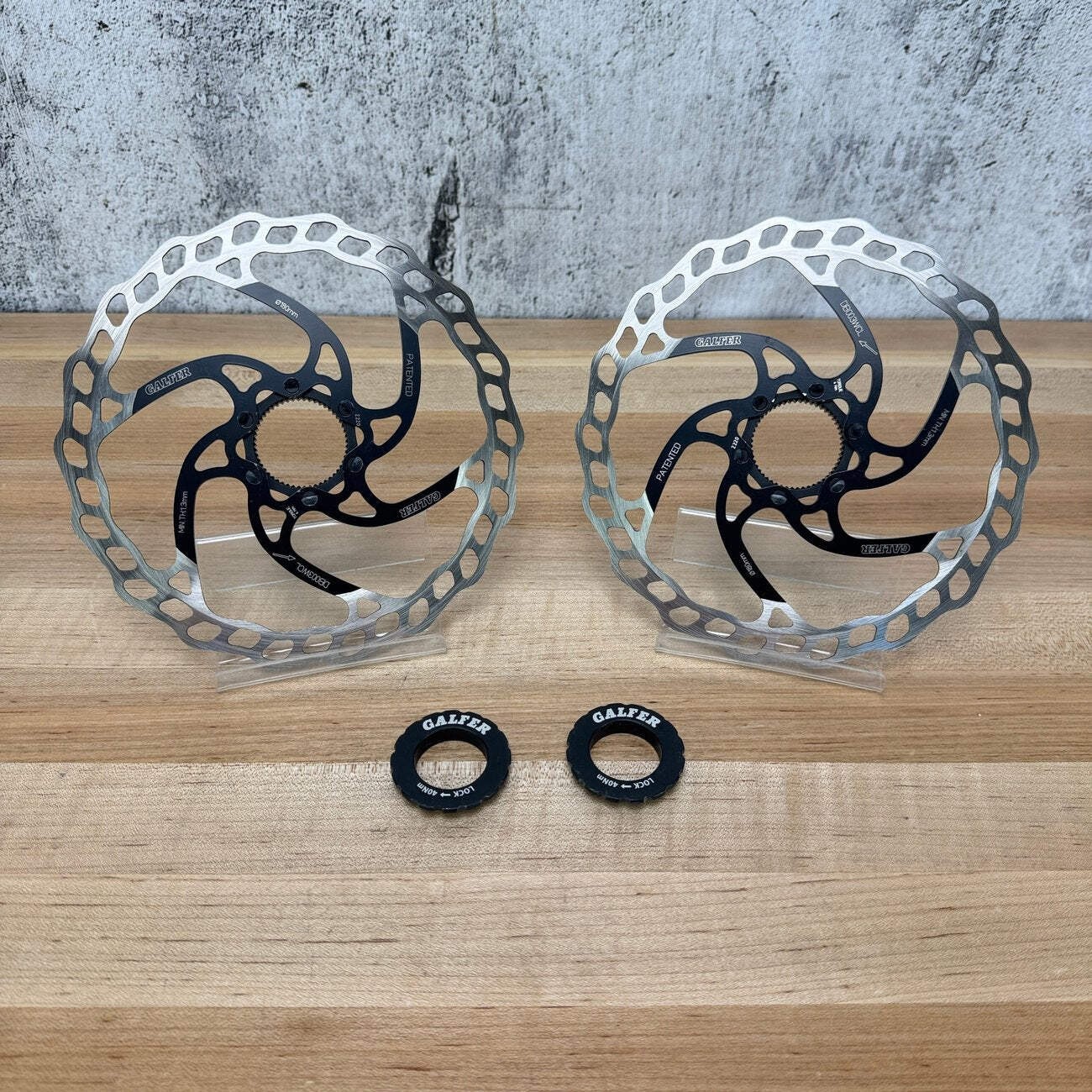 Light Use! Galfer Wave Centerlock 180mm Black MTB Bike Disc Brake Rotors 269g