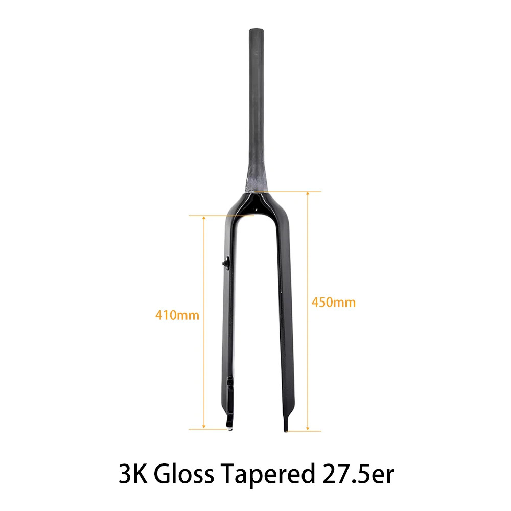 Full Carbon Fiber MTB Rigid Front Fork 26 27.5 29er Disc Brake External Cable