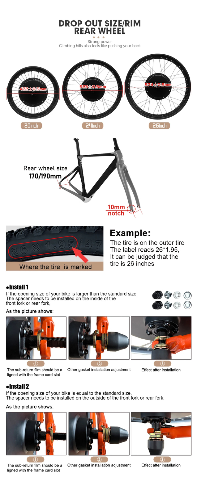 72V 3000W Snow Electric Bicycle 20 24 26inch Fat Tire Brushless Rear Hub Motor