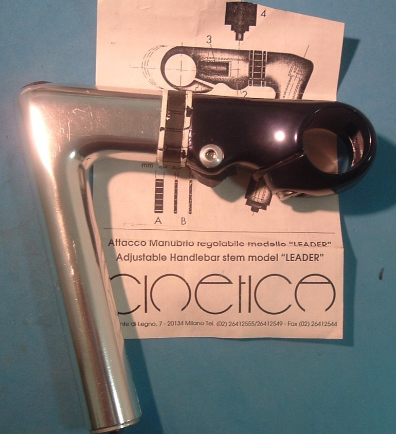 Cinetica Adjustable 115-125MM Road Stem NEW/NOS Vintage- 22.2MM x 26.0MM- NIB+