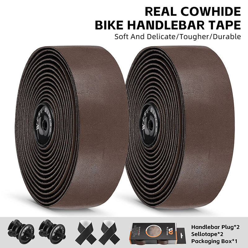 West Biking Road Bike Bicycle Handlebar Tapes Cowhide Leather Cycling Handlebar Tape