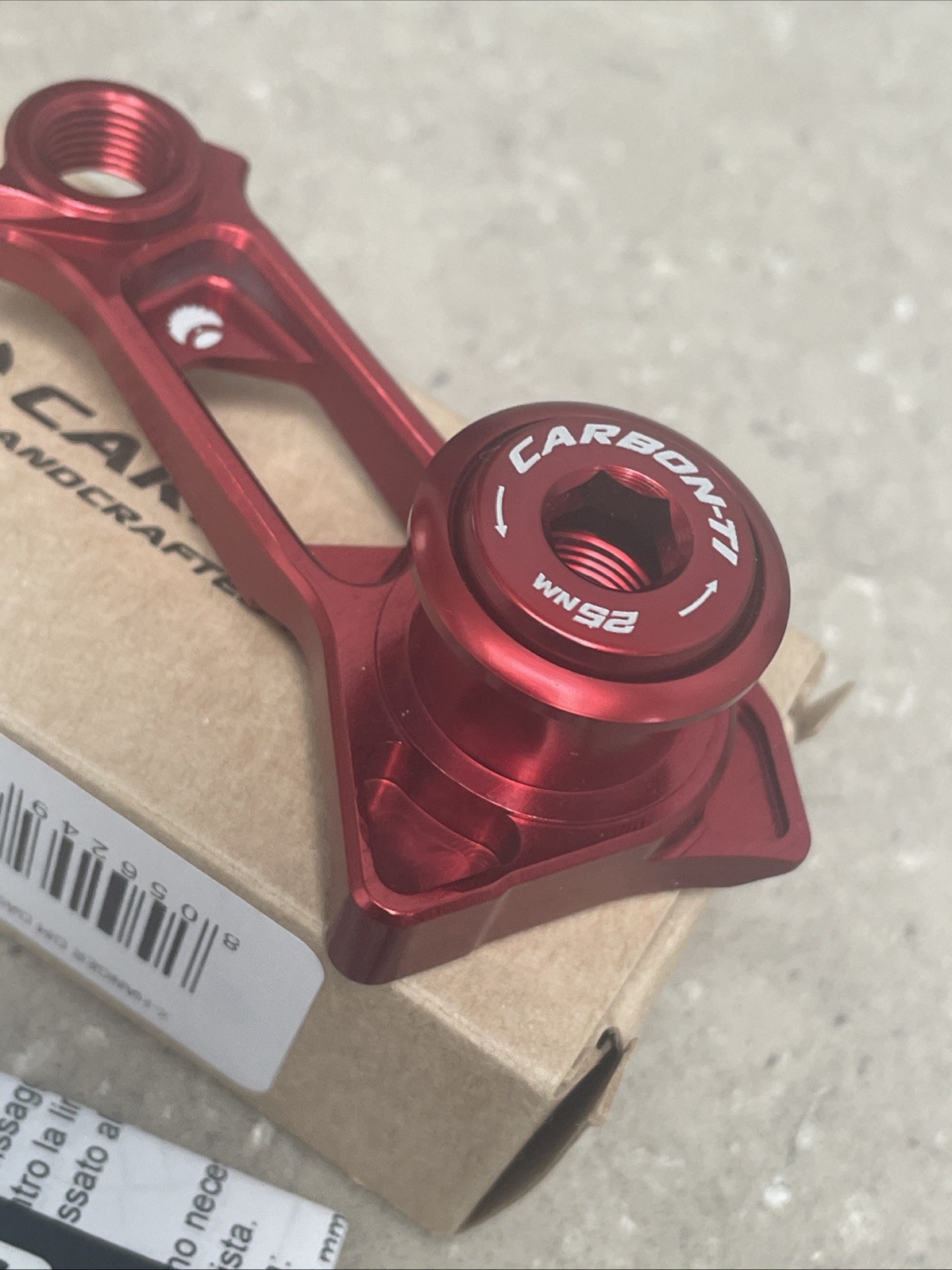 Carbon-Ti X-Hanger Shimano DM Derailleur Hanger. Red