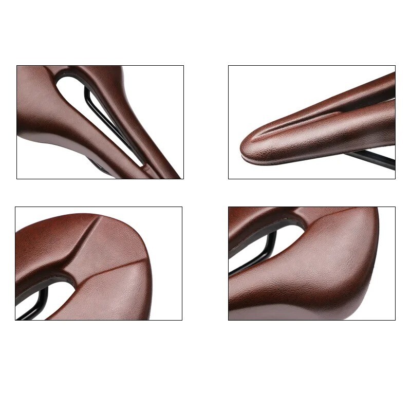 Breathable PU Leather Soft Comfortable MTB Mountain Road Bicycle Saddle Seat
