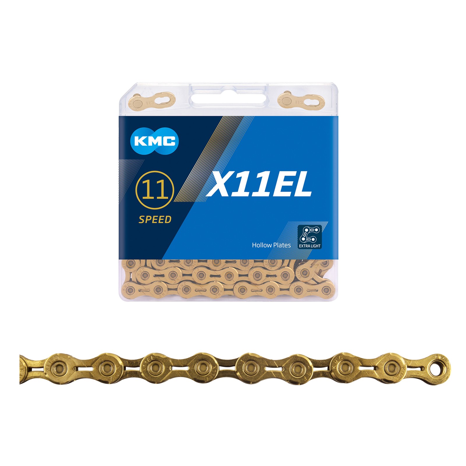 KMC X11EL Extra Light Chain – 11-Speed, 118 Links, Gold