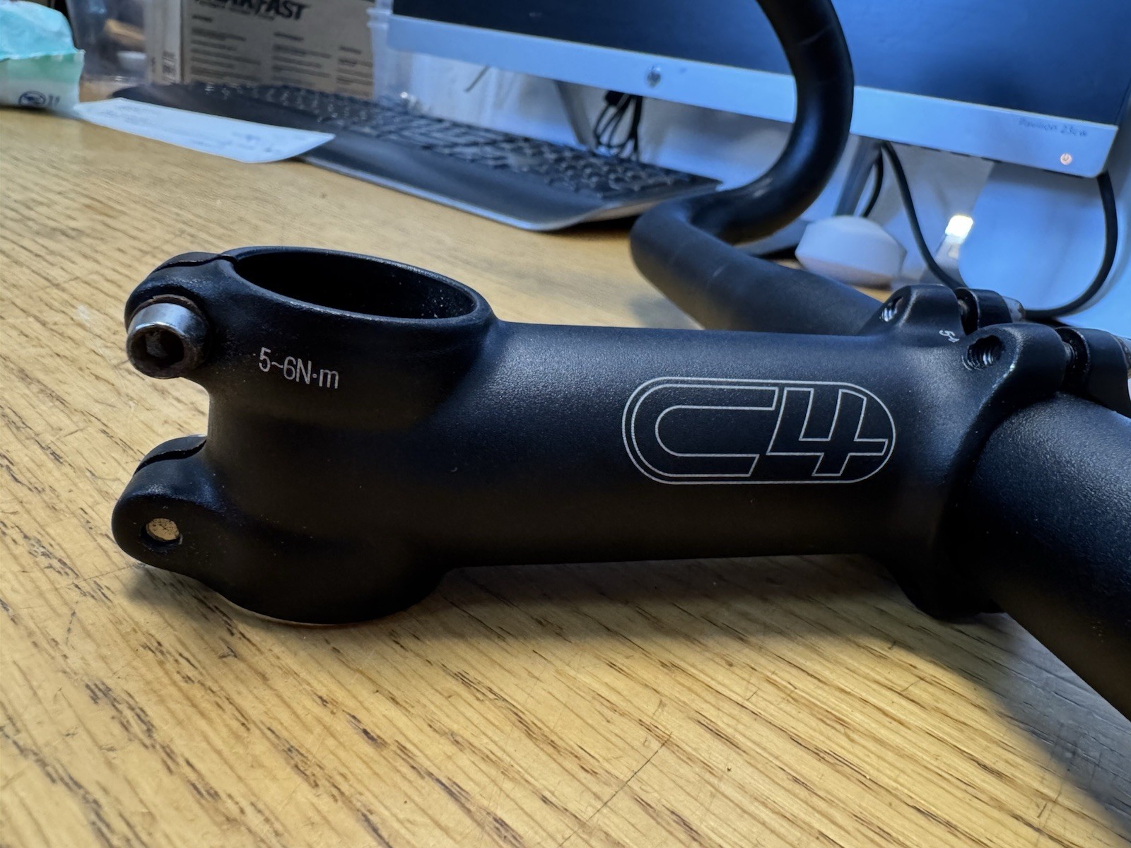 C4 Aluminum Handlebar (44cm) + Bike Stem