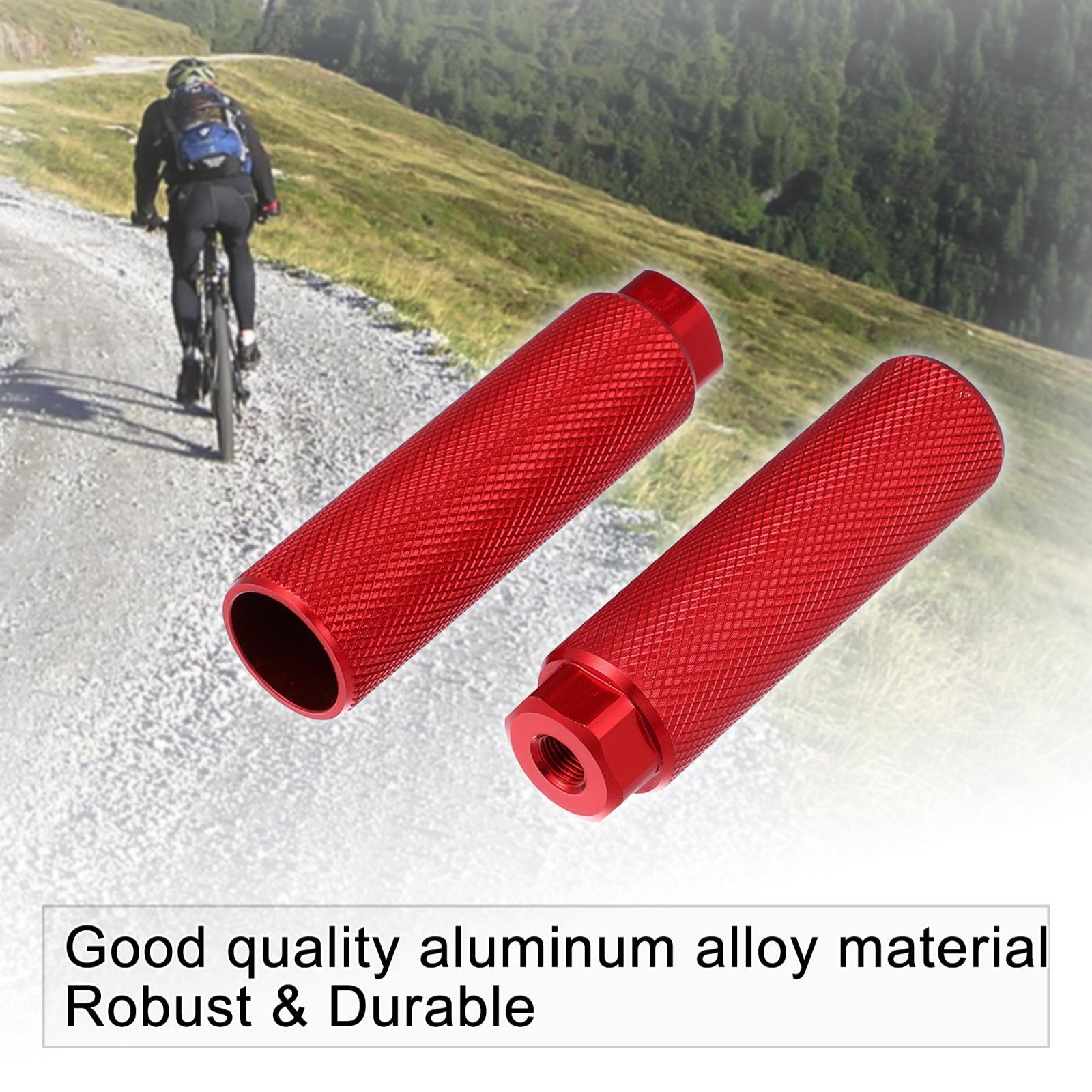 2 Pair Aluminum Alloy Foot Pegs for BMX MTB Bicycle Fit 3/8 Inch Black Red