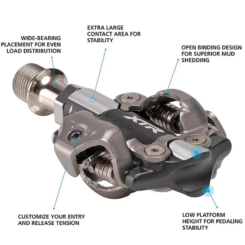 Shimano XTR PD-M9100 SPD MTB/XC Race Pedals with Cleats – Pro Bike Pedal Set