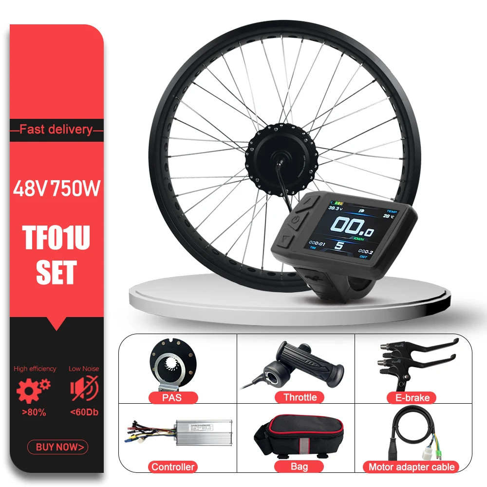 Snow Electric Fat Bike 48V 750W Brushless Gear Front Hub Motor Wheel 20 24 26in