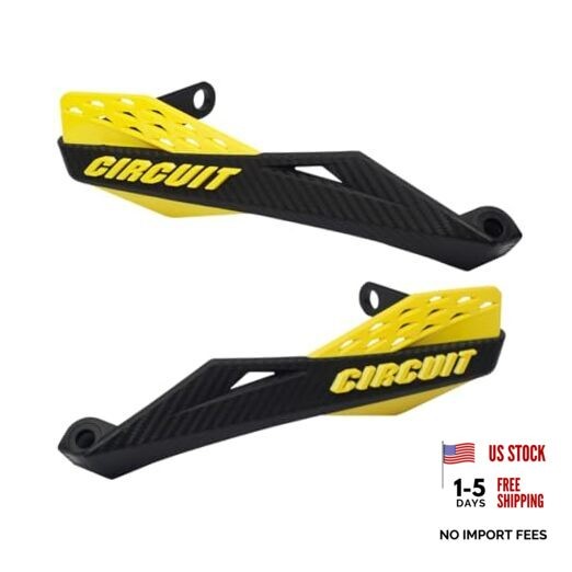 – Fenix Motorcycle Handguards – Durable Carbon-Textured Único yellow