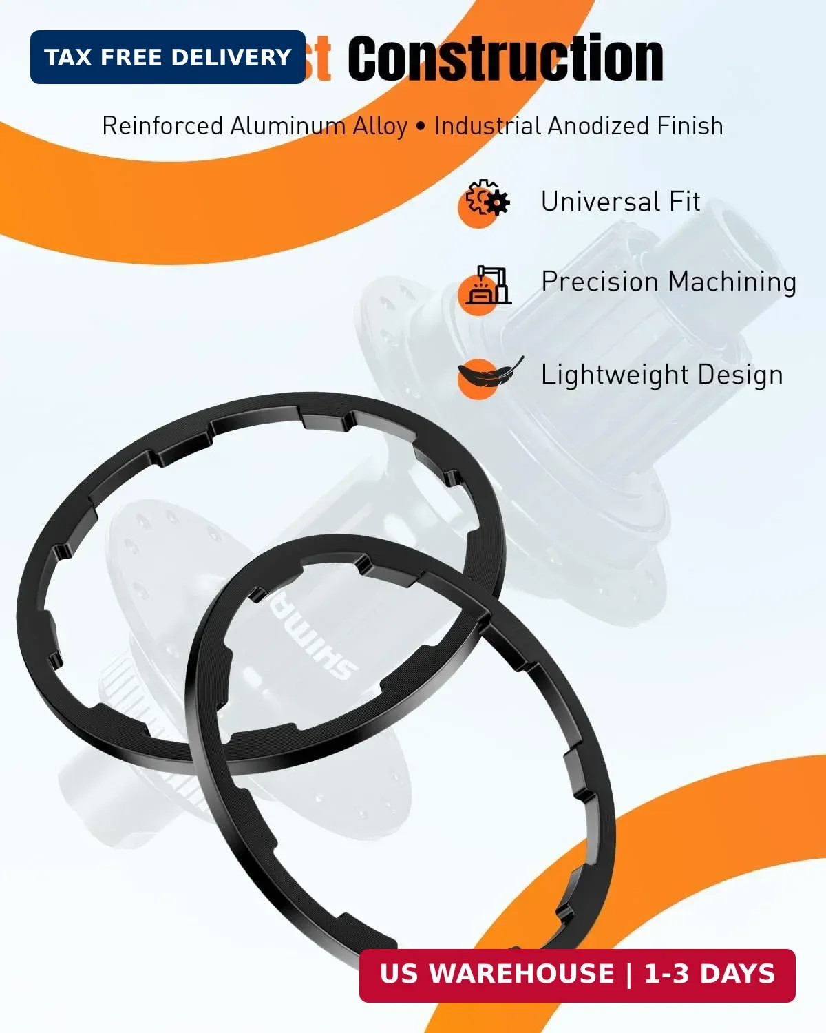 Pawfly 9 Pcs Bike Cassette Spacer Kit, Aluminum Alloy Flywheel Hub Washer for 7/