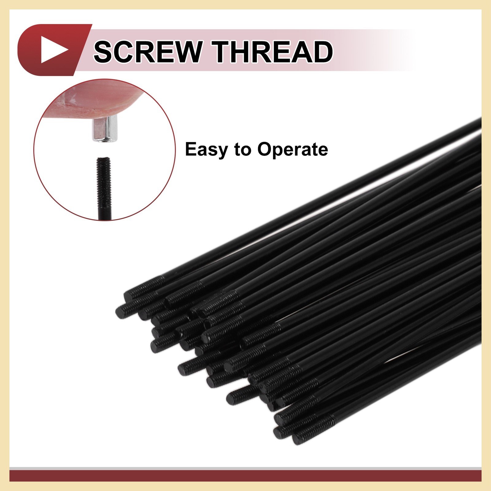 36Set 12G Bicycle Spokes 127mm Bike Wheel Spokes 45 Steel Black