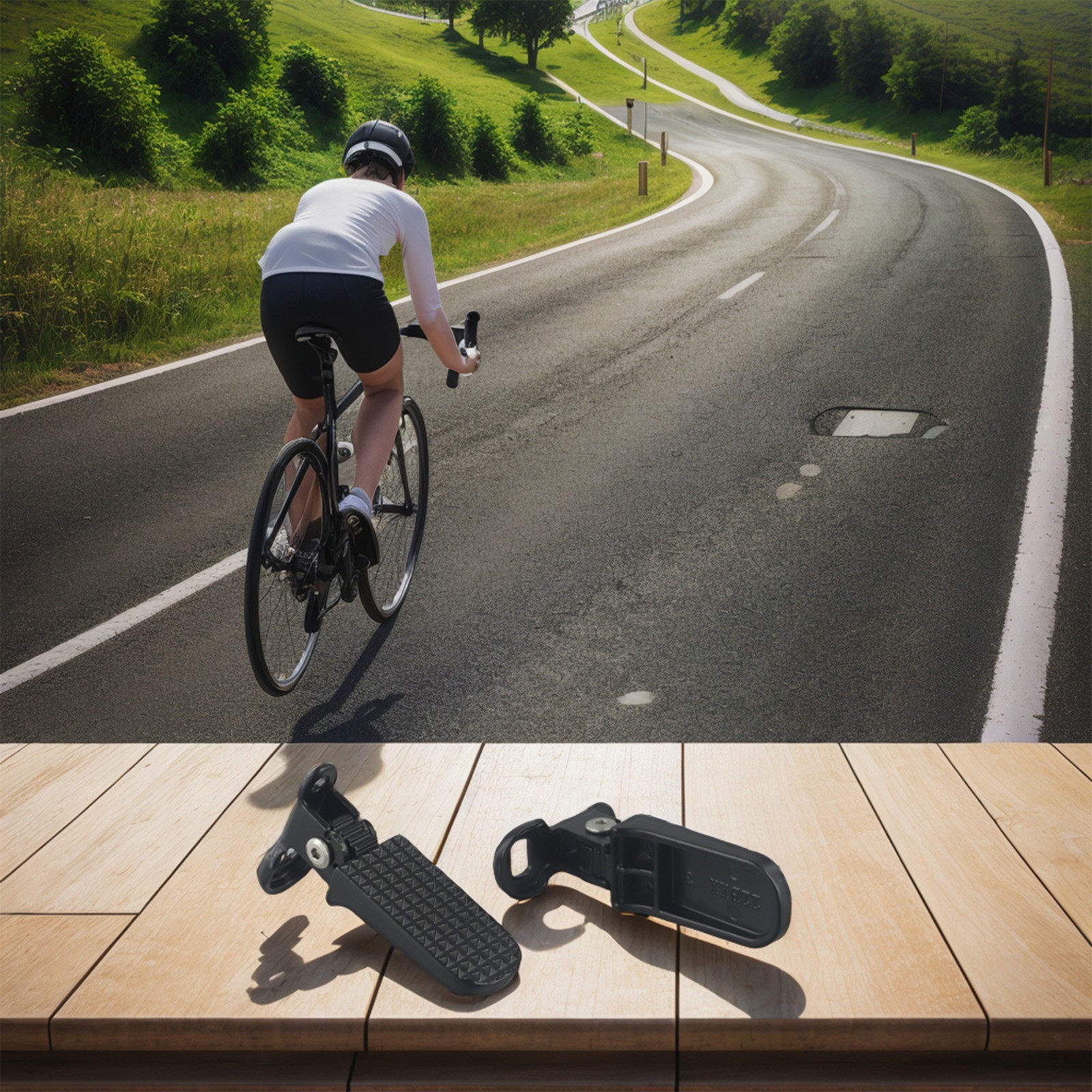 Easy to Store Electric Bike Rear Footrest Peg Lightweight Foldable Pedal