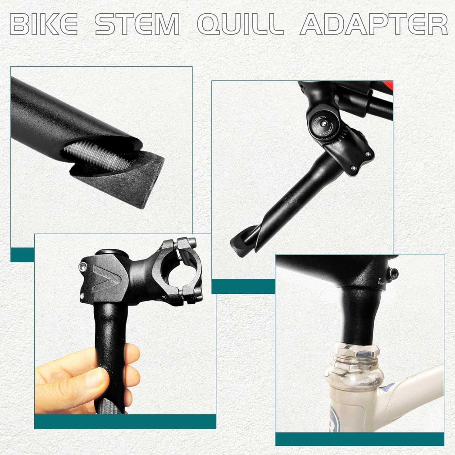 Stem Riser Adapter Aluminum Bike Fork Stem Quill Riser Extender Extension Roa…