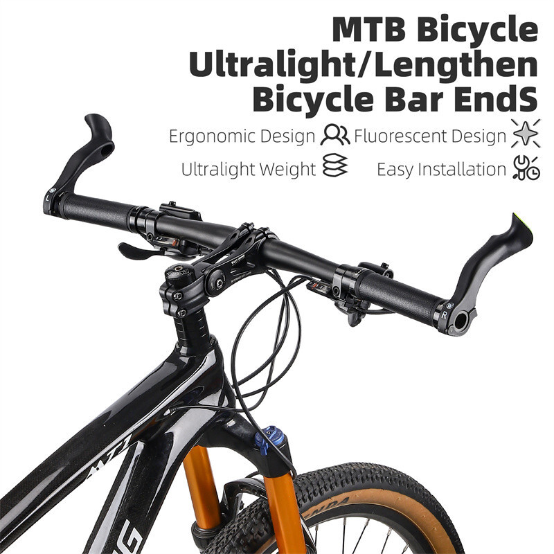 WEST BIKNG MTB Bicycle Bar Ends Ergonomic Bike Inner Bar Ends 22.2mm Black